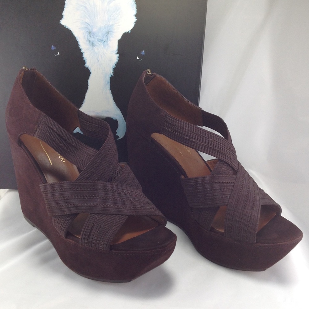 Donald J Pliner Lawney Elastic-Strap Brown Wedge